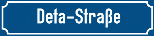 Straßenschild Deta-Straße