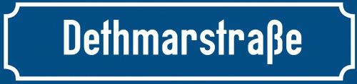 Straßenschild Dethmarstraße