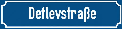 Straßenschild Detlevstraße
