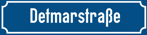 Straßenschild Detmarstraße zum kostenlosen Download