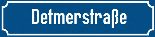 Straßenschild Detmerstraße