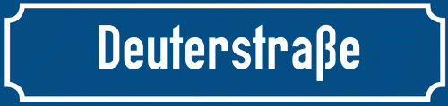 Straßenschild Deuterstraße zum kostenlosen Download