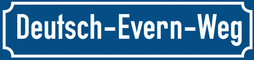 Straßenschild Deutsch-Evern-Weg