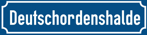 Straßenschild Deutschordenshalde