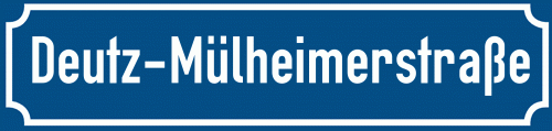 Straßenschild Deutz-Mülheimerstraße
