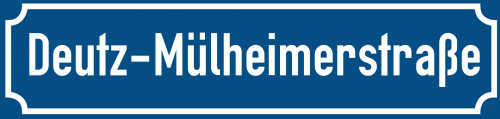 Straßenschild Deutz-Mülheimerstraße zum kostenlosen Download