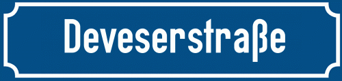 Straßenschild Deveserstraße zum kostenlosen Download