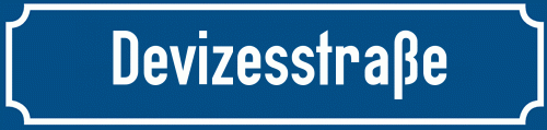 Straßenschild Devizesstraße zum kostenlosen Download