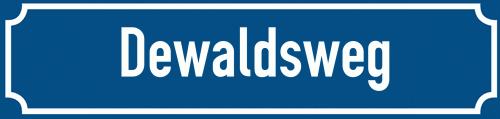 Straßenschild Dewaldsweg