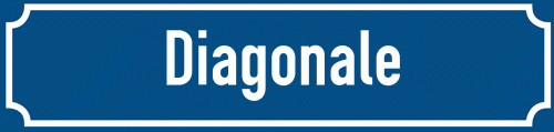 Straßenschild Diagonale