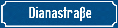 Straßenschild Dianastraße zum kostenlosen Download