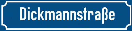 Straßenschild Dickmannstraße zum kostenlosen Download