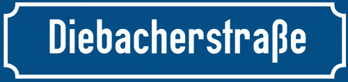 Straßenschild Diebacherstraße zum kostenlosen Download