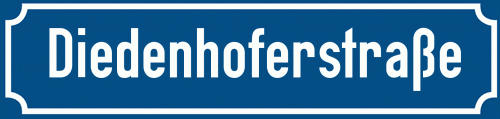 Straßenschild Diedenhoferstraße zum kostenlosen Download