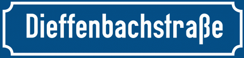 Straßenschild Dieffenbachstraße zum kostenlosen Download