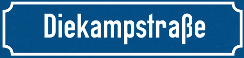 Straßenschild Diekampstraße zum kostenlosen Download