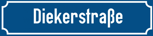 Straßenschild Diekerstraße
