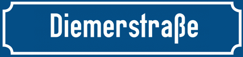 Straßenschild Diemerstraße