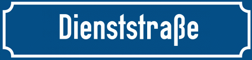 Straßenschild Dienststraße