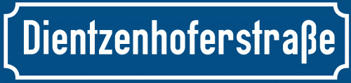 Straßenschild Dientzenhoferstraße