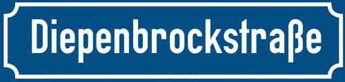 Straßenschild Diepenbrockstraße zum kostenlosen Download