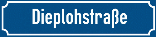 Straßenschild Dieplohstraße