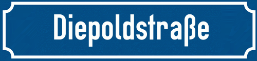 Straßenschild Diepoldstraße zum kostenlosen Download