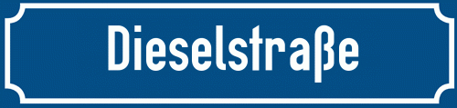 Straßenschild Dieselstraße zum kostenlosen Download