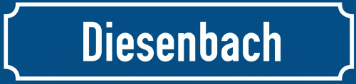 Straßenschild Diesenbach zum kostenlosen Download
