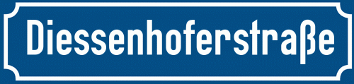 Straßenschild Diessenhoferstraße zum kostenlosen Download