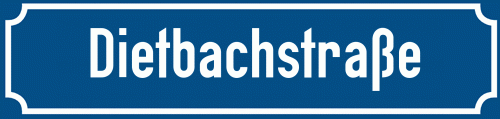 Straßenschild Dietbachstraße