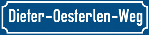 Straßenschild Dieter-Oesterlen-Weg