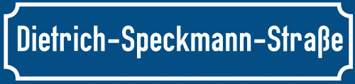 Straßenschild Dietrich-Speckmann-Straße