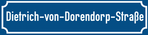 Straßenschild Dietrich-von-Dorendorp-Straße