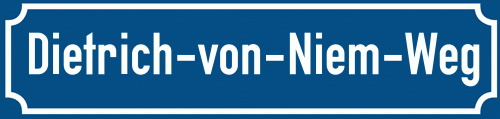 Straßenschild Dietrich-von-Niem-Weg