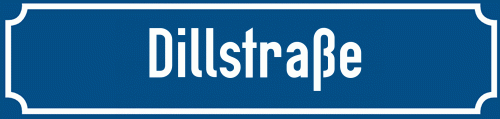 Straßenschild Dillstraße zum kostenlosen Download