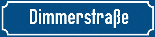 Straßenschild Dimmerstraße