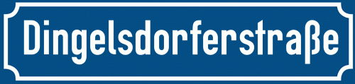 Straßenschild Dingelsdorferstraße