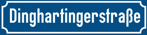 Straßenschild Dinghartingerstraße zum kostenlosen Download