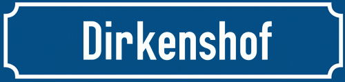 Straßenschild Dirkenshof