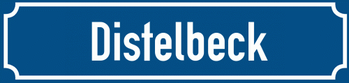 Straßenschild Distelbeck zum kostenlosen Download