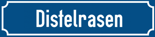 Straßenschild Distelrasen