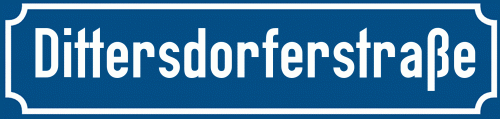 Straßenschild Dittersdorferstraße zum kostenlosen Download