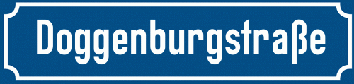 Straßenschild Doggenburgstraße