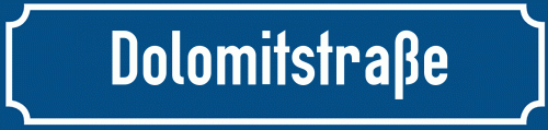 Straßenschild Dolomitstraße