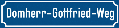 Straßenschild Domherr-Gottfried-Weg