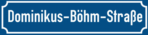 Straßenschild Dominikus-Böhm-Straße zum kostenlosen Download