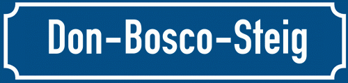 Straßenschild Don-Bosco-Steig