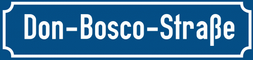 Straßenschild Don-Bosco-Straße zum kostenlosen Download