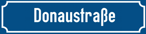 Straßenschild Donaustraße zum kostenlosen Download